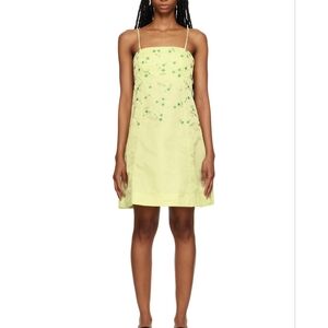 Ganni Light Green Floral Dress